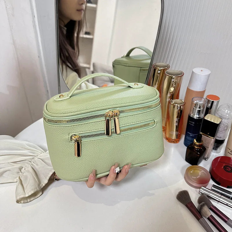 Double Zipper Dance Bag Travel For Cosmetics And More - Neighborhood Dancewear Black Green