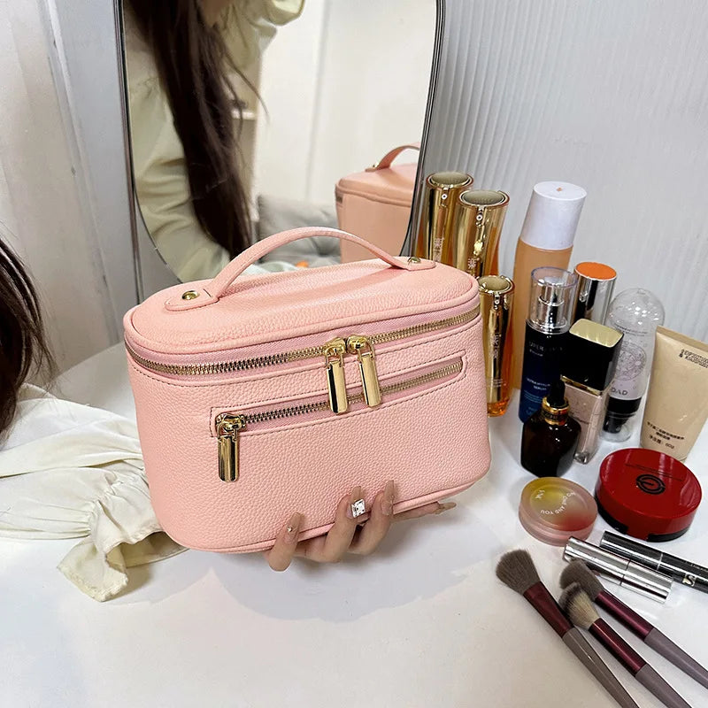Double Zipper Dance Bag Travel For Cosmetics And More - Neighborhood Dancewear Black Light Pink