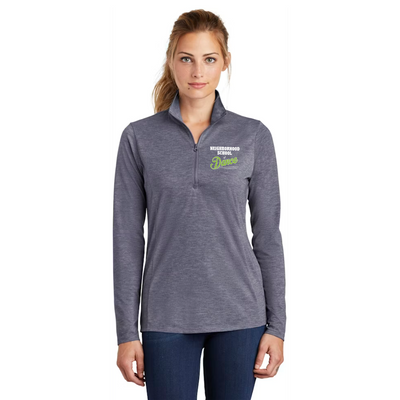 Adult Tri-Blend Wicking 1/4-Zip Pullover - True Navy Heather