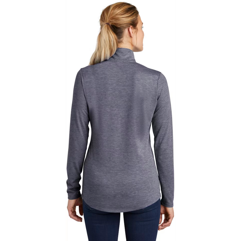 Adult Tri-Blend Wicking 1/4-Zip Pullover - True Navy Heather