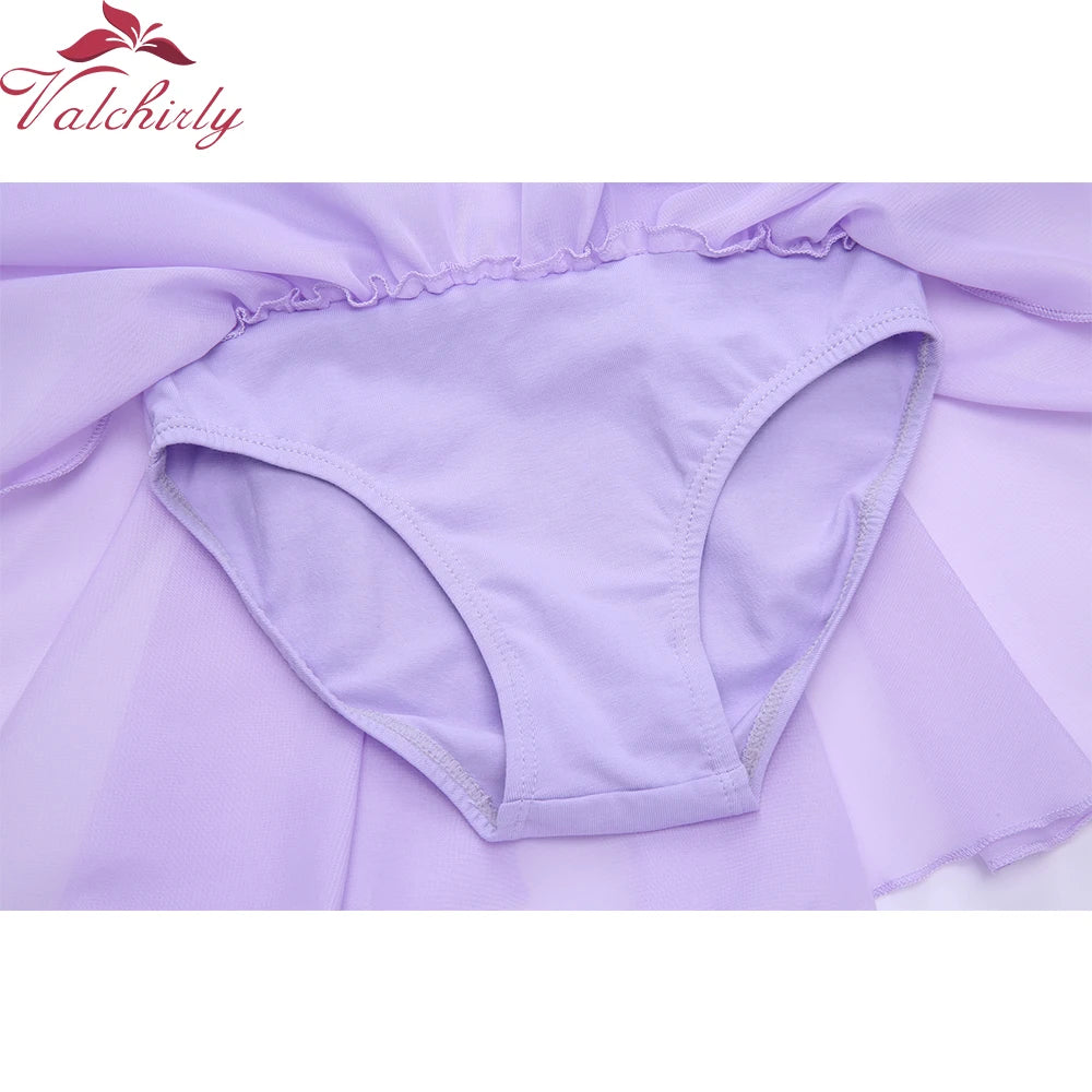 Girls Short Sleeve Leotard with Attached Skirt - Neighborhood Dancewear