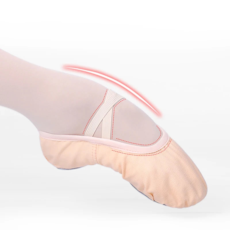 Canvas Ballet Shoe Soft Sole Flexible And Durable - Neighborhood Dancewear Pink Tan