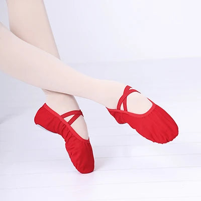 Canvas Ballet Shoe Soft Sole Flexible And Durable - Neighborhood Dancewear Red