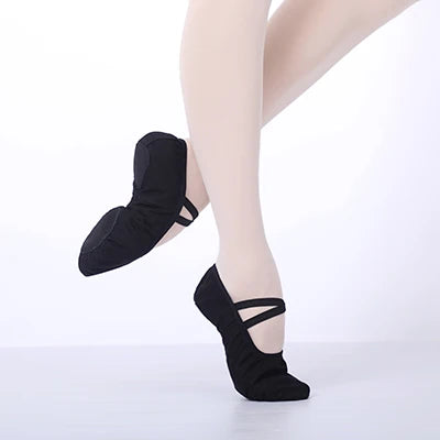 Canvas Ballet Shoe Soft Sole Flexible And Durable - Neighborhood Dancewear Black