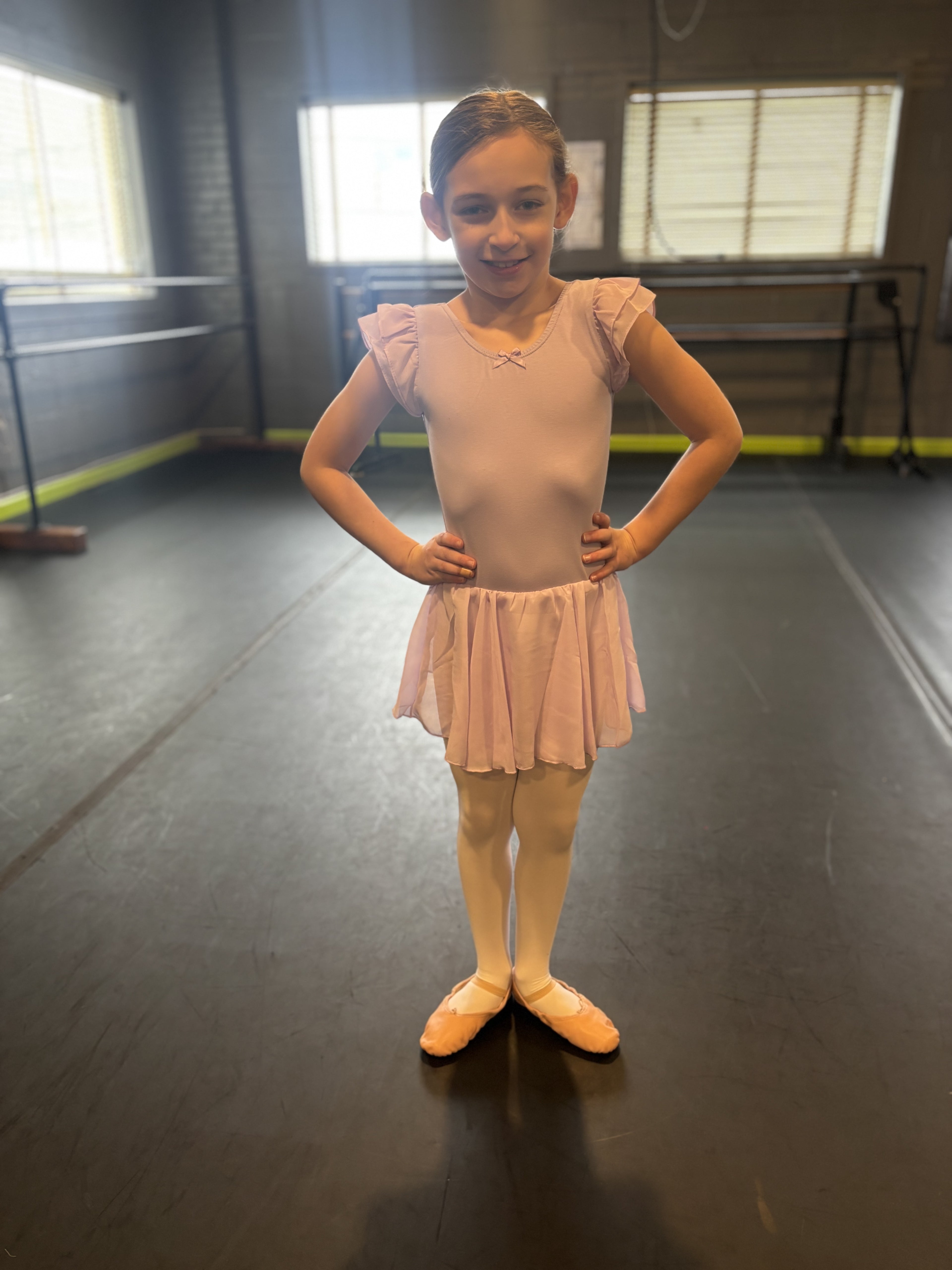 Girls Short Sleeve Leotard with Attached Skirt - Neighborhood Dancewear