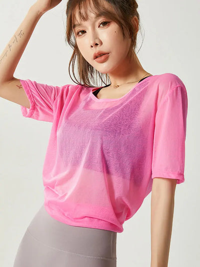 Women's Oversized Flowy T-shirt In Multiple Colors - Pink