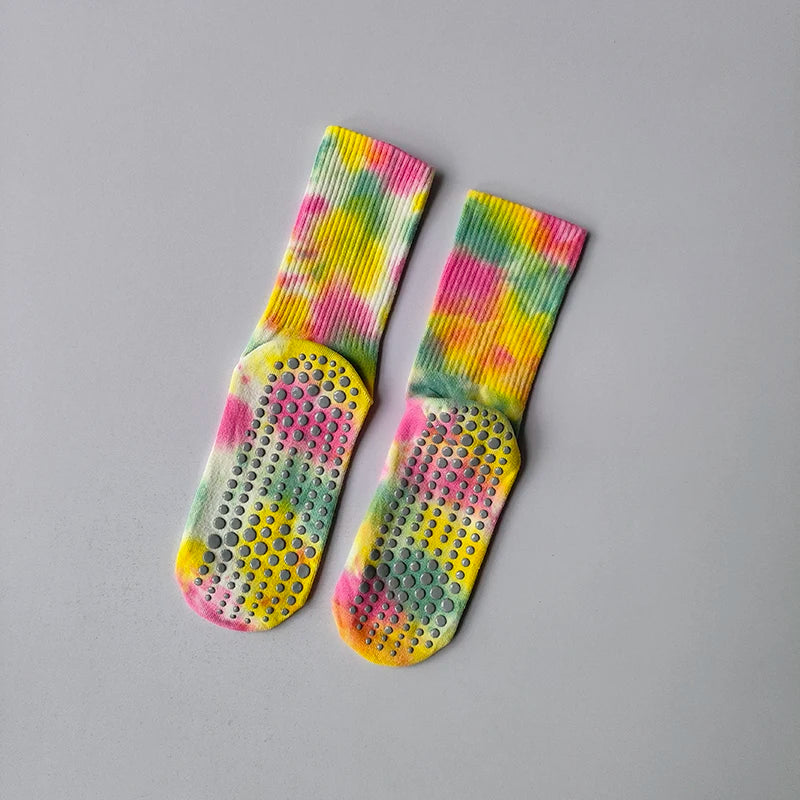 Tie Dye Mid Tube Pilates Anti Slip Socks - Neighborhood Dancewear