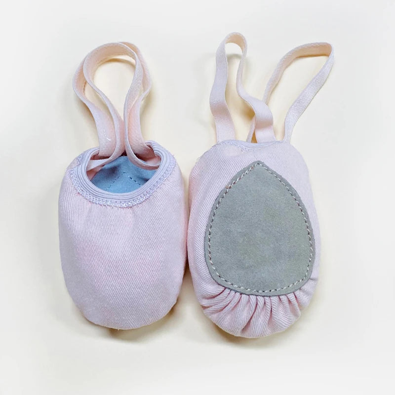 Half Sole Canvas Shoes Ballet Lyrical With Stretchy Elastics - Neighborhood Dancewear