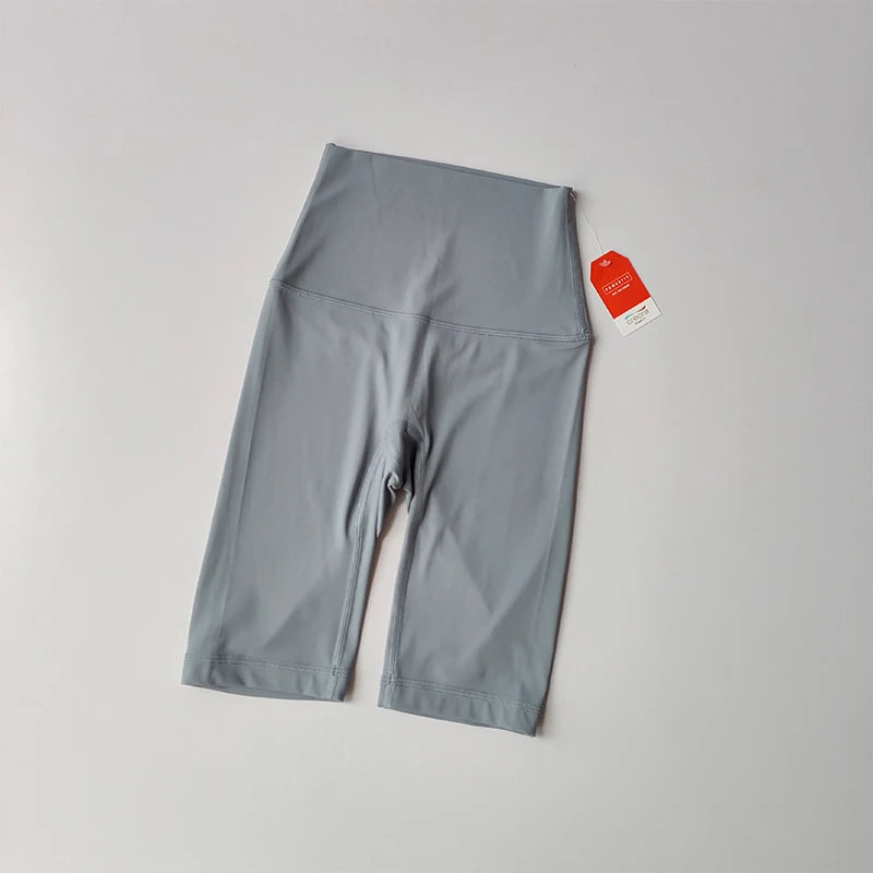 Adult High Waisted Shorts Quarter Length - Neighborhood Dancewear Grey Gray