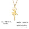 Stainless Steel Ballerina Necklace in Gold or Silver - Dancer Gifts Present