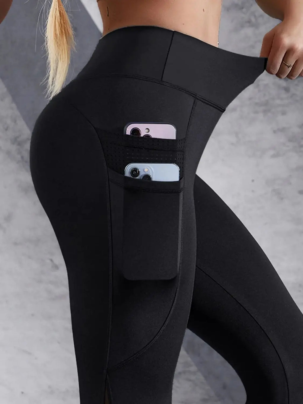 Mesh Panel Leggings With Pockets for Women - Multiple Pockets