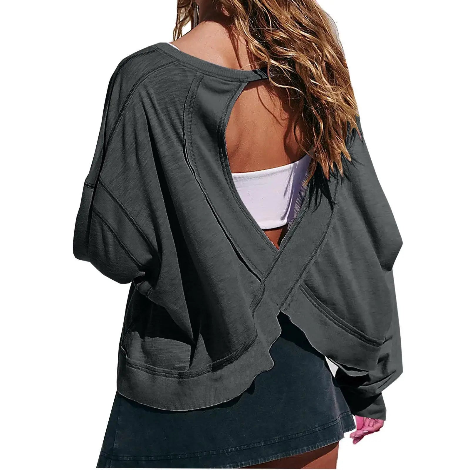 Women's Loose Long-Sleeved Shirt Cozy And Flowy - Neighborhood Dancewear