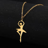 Stainless Steel Ballerina Necklace in Gold or Silver - Dancer Gifts Present