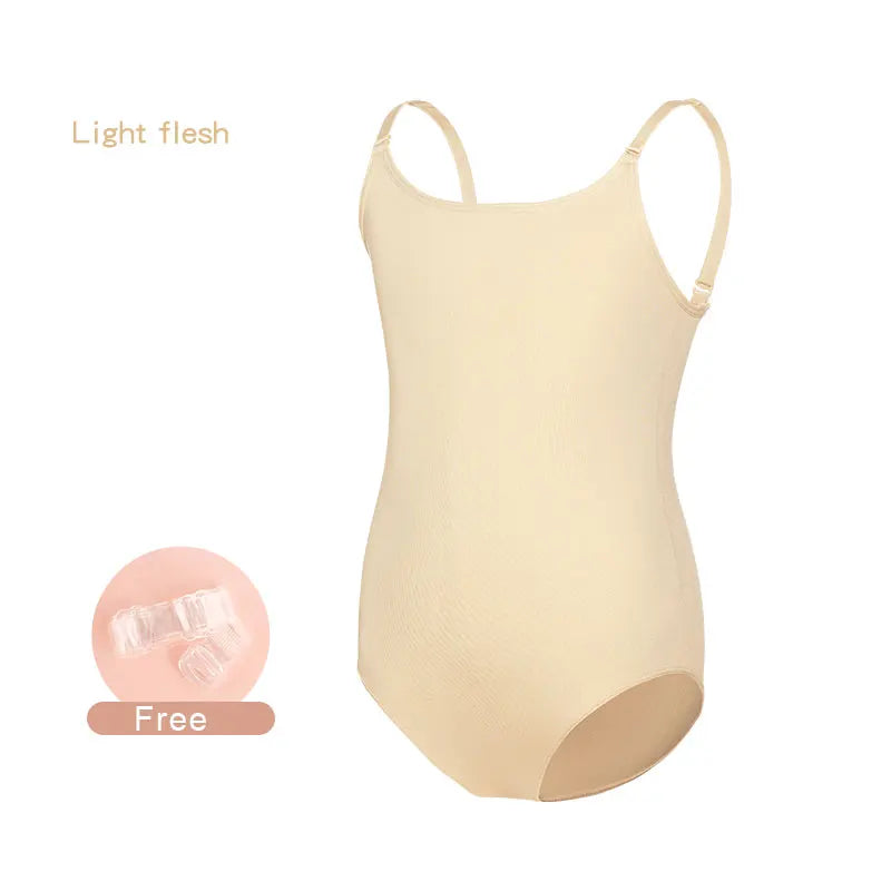 Girls Nude Spaghetti Strap Leotard - Neighborhood Dancewear