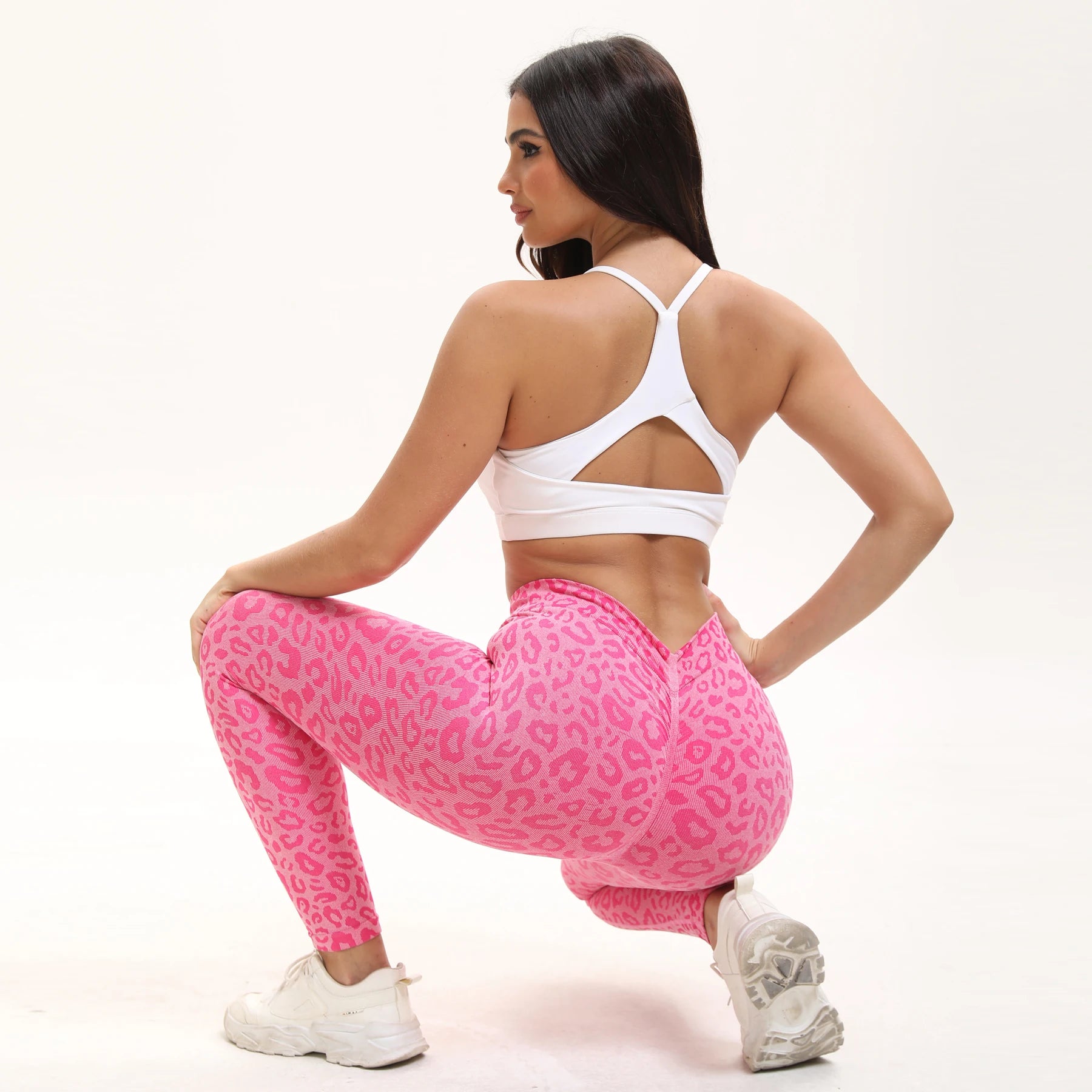 Adult Leopard Print Leggings For Dance Yoga - Neighborhood Dancewear Pink