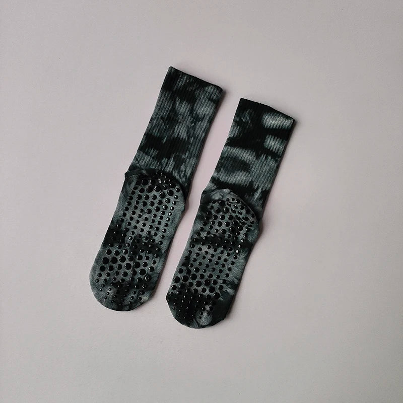 Tie Dye Mid Tube Pilates Anti Slip Socks - Neighborhood Dancewear