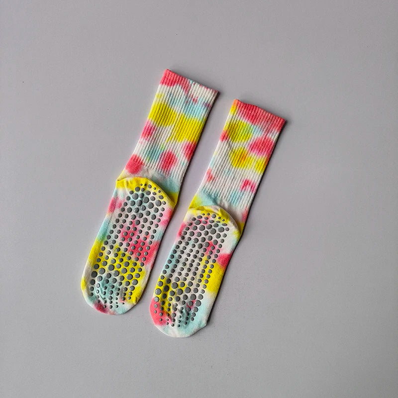 Tie Dye Mid Tube Pilates Anti Slip Socks - Neighborhood Dancewear