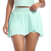 Pleated High Waist Skort In Multiple Colors - Teal Blue Green