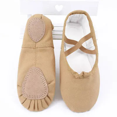Canvas Ballet Shoe Soft Sole Flexible And Durable - Neighborhood Dancewear Nude Tan