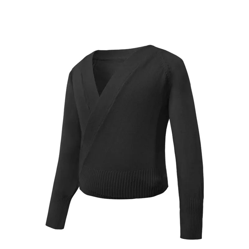 Girls Dance Wrap Sweater - Neighborhood Dancewear Black