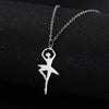 Stainless Steel Ballerina Necklace in Gold or Silver - Dancer Gifts Present