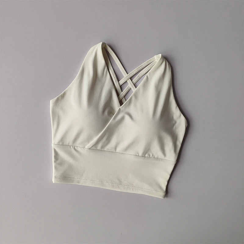 Women's Sports Bra Supportive High Energy - Neighborhood Dancewear White Cream