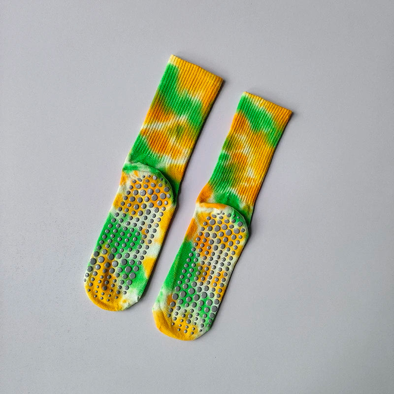 Tie Dye Mid Tube Pilates Anti Slip Socks - Neighborhood Dancewear