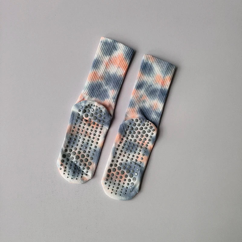 Tie Dye Mid Tube Pilates Anti Slip Socks - Neighborhood Dancewear