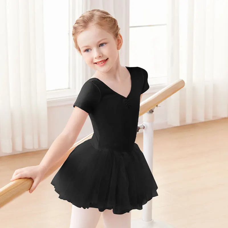 Girls Ballet Tutu Dance Dress Leotard With Full Lining - Neighborhood Dancewear  Black