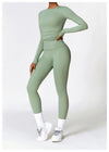 Seamless Yoga Set 2 Piece Top and Leggings Green