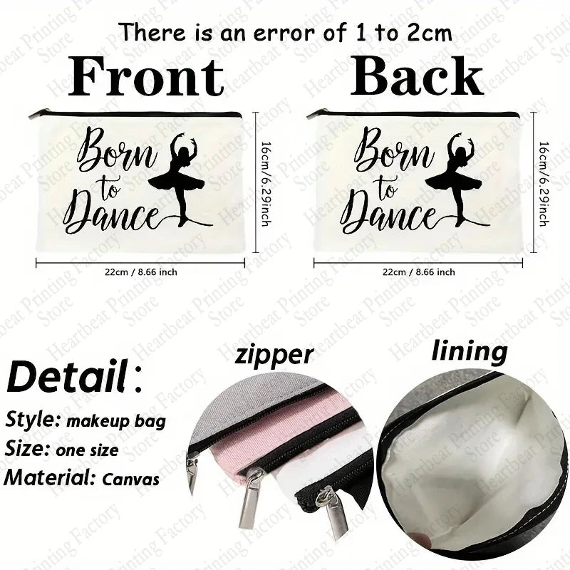 Born To Dance Pattern Makeup Bag Pouch - Neighborhood Dancewear