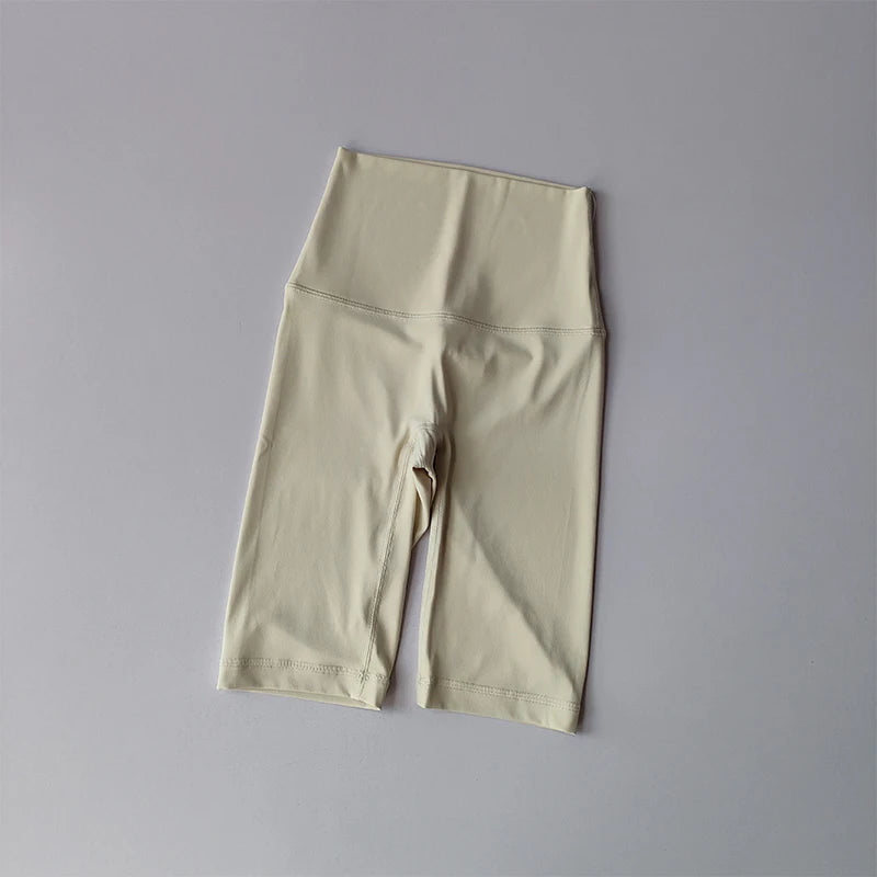 Adult High Waisted Shorts Quarter Length - Neighborhood Dancewear White Cream