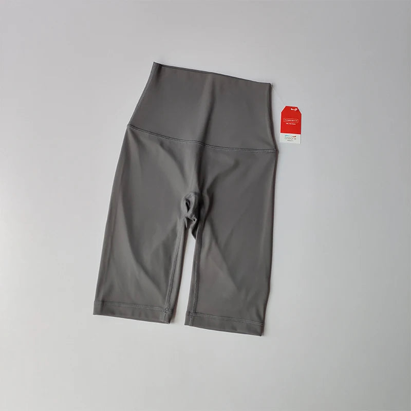 Adult High Waisted Shorts Quarter Length - Neighborhood Dancewear Grey Gray