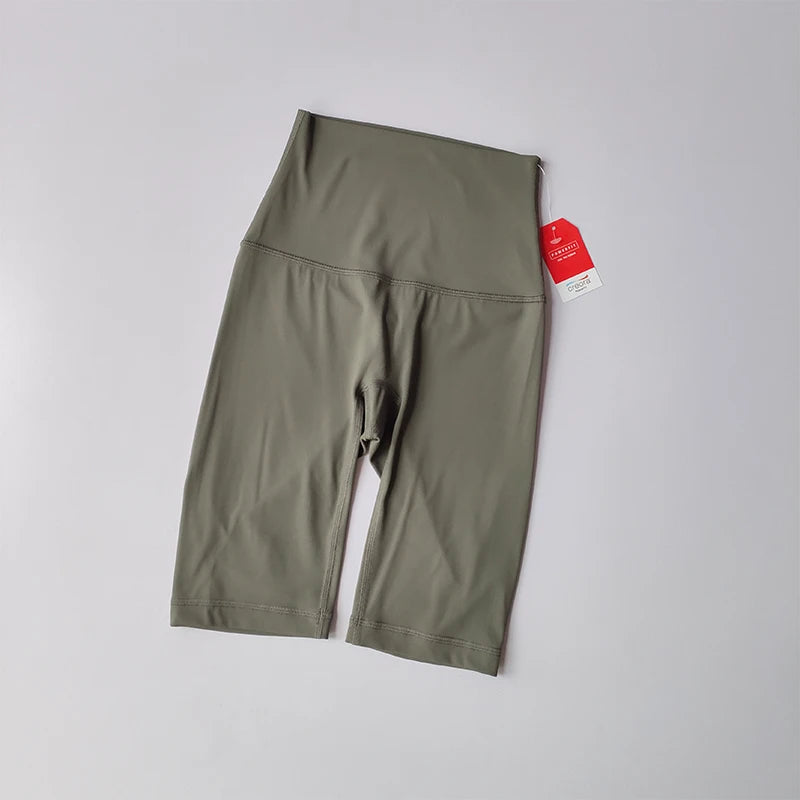 Adult High Waisted Shorts Quarter Length - Neighborhood Dancewear Brown Olive