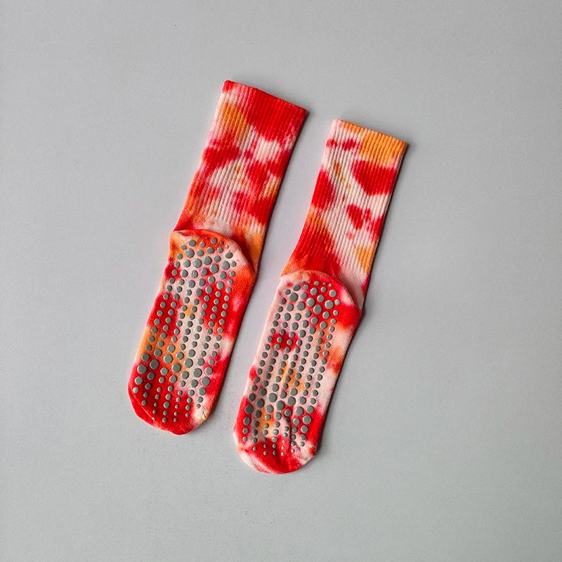 Tie Dye Mid Tube Pilates Anti Slip Socks - Neighborhood Dancewear