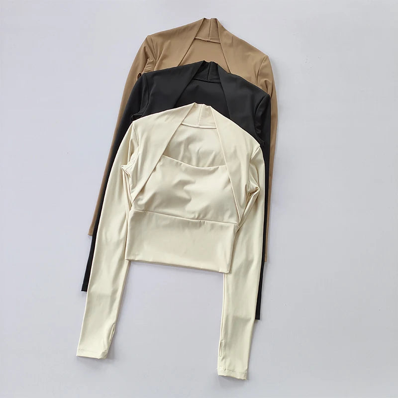 Women's Long Sleeve Yoga Shirt Stretchy Fabric - Neighborhood Dancewear