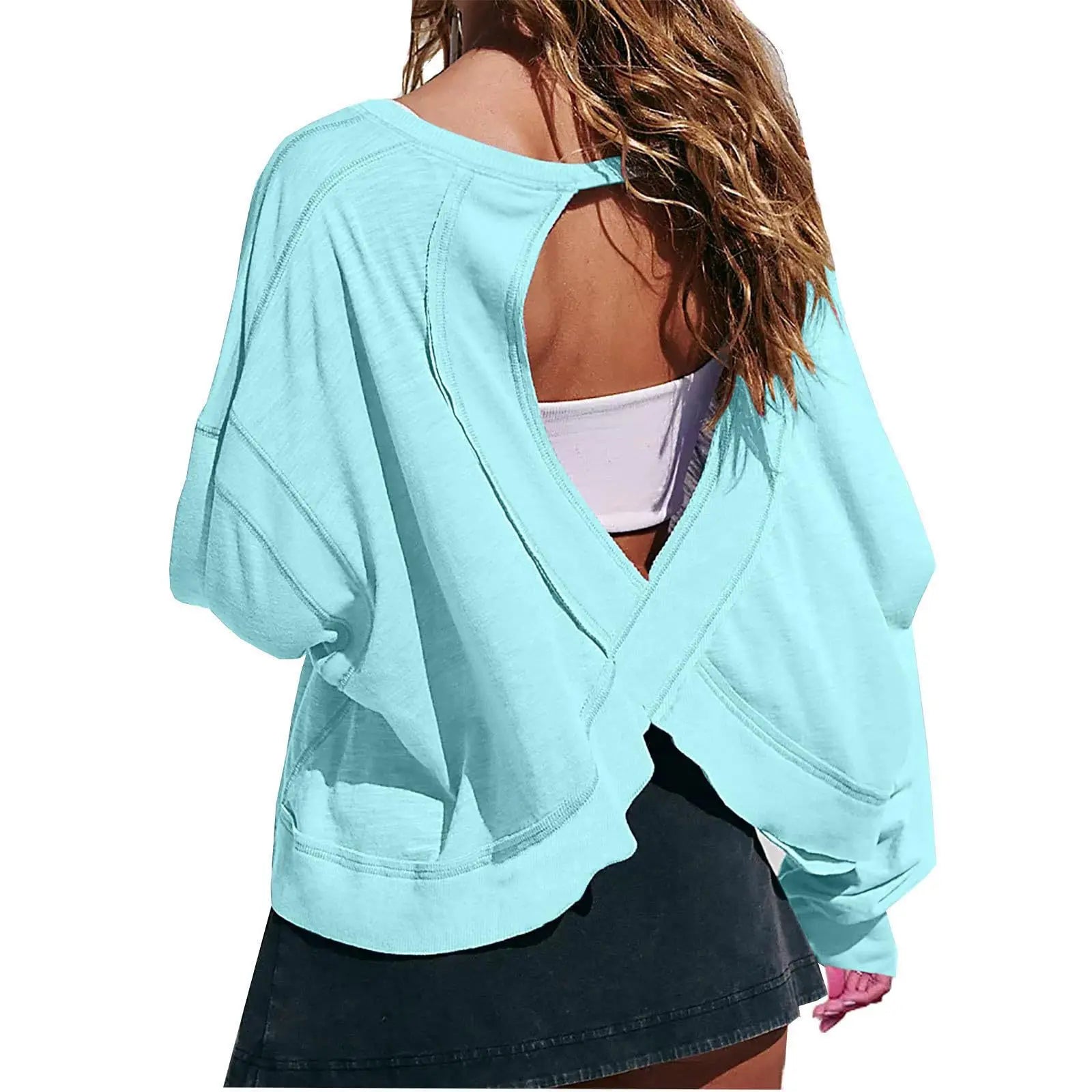 Women's Loose Long-Sleeved Shirt Cozy And Flowy - Neighborhood Dancewear