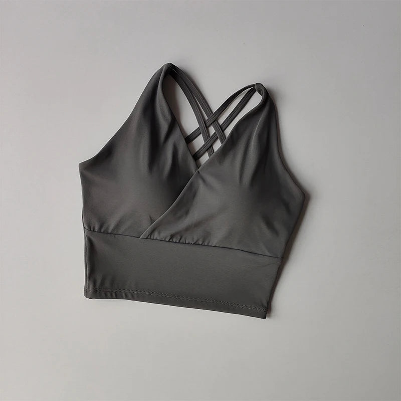 Women's Sports Bra Supportive High Energy - Neighborhood Dancewear Grey Gray