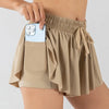 Girls Flowy Shorts With Pockets In Multiple Colors Brown Tan