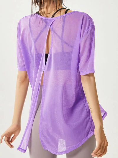 Women's Oversized Flowy T-shirt In Multiple Colors - Purple