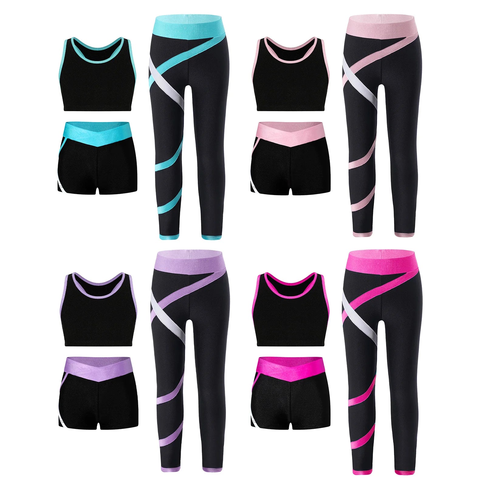 Girls 3 Piece Sports Set For Dance and Gymnastics - Neighborhood Dancewear