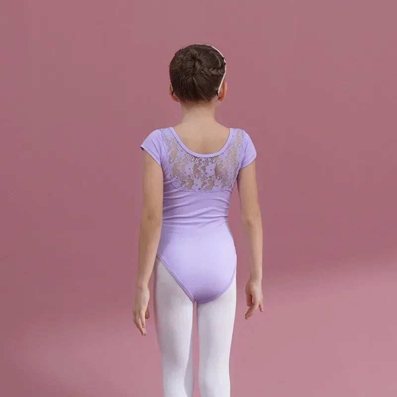 Girls Lace Long Sleeve Dance Leotard In Multiple Colors - Neighborhood Dancewear