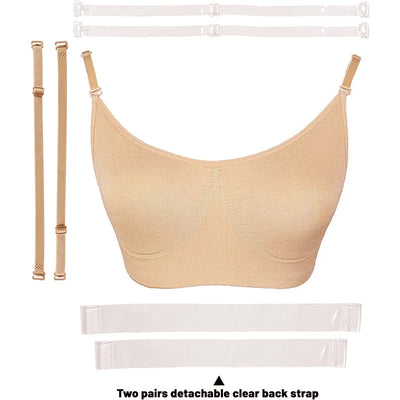 Dance Bra for Women with Adjustable Clear Straps