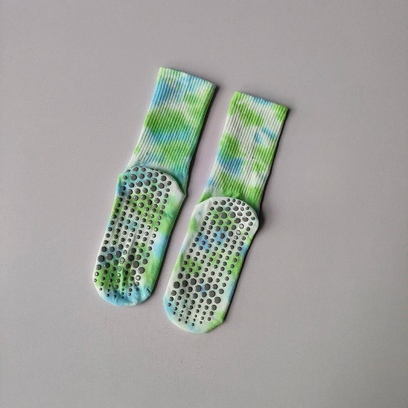 Tie Dye Mid Tube Pilates Anti Slip Socks - Neighborhood Dancewear